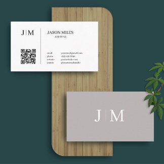 Minimale Initialen Elegant Classy QR-code Visitekaartje