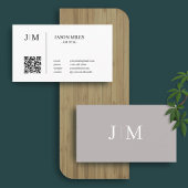 Minimale Initialen Elegant Classy QR-code Visitekaartje