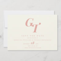 Minimale Initialen | Modern Chic Peach Coral Weddi