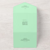 Minimale Initialen QR Code Munt Green Wedding All In One Uitnodiging (Buitenkant)