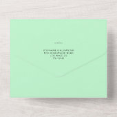 Minimale Initialen QR Code Munt Green Wedding All In One Uitnodiging (Achterkant)