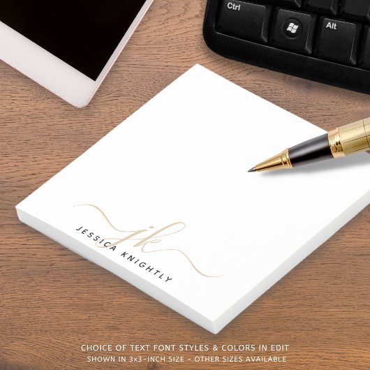 Minimale Initialen voor modern Gold Script-monogra Post-it® Notes
