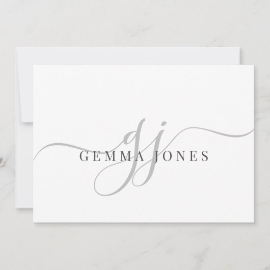 Minimale Initialen voor modern grafisch script voo Notitiekaartje (Voorkant)