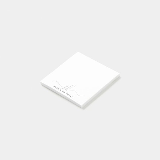 Minimale Initialen voor modern grijs-script Post-it® Notes (Schuin)