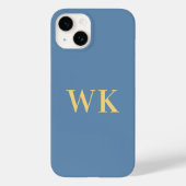 Minimale Initialen voor monogram - Dusty Blue Gold Case-Mate iPhone Case (Achterkant)