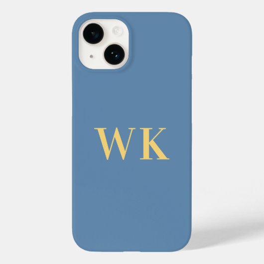 Minimale Initialen voor monogram - Dusty Blue Gold Case-Mate iPhone Case (Achterkant)