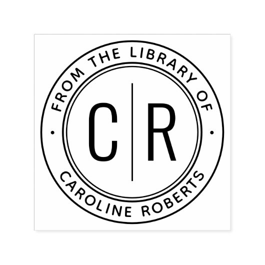 Minimale initialen voor monogram uit de boekenbibl zelfinktende stempel (Design)