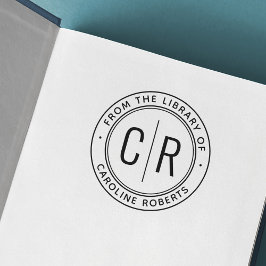 Minimale initialen voor monogram uit de boekenbibl  zelfinktende stempel