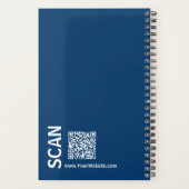 Minimale Initialen Zwart Blauw Wit Afspraak Planner (Achterkant)