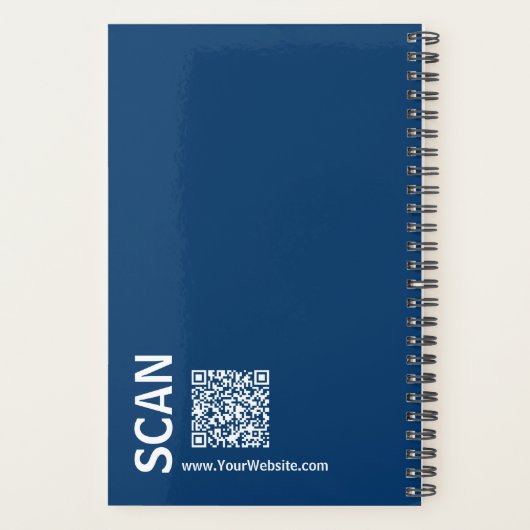 Minimale Initialen Zwart Blauw Wit Afspraak Planner (Achterkant)