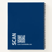 Minimale Initialen Zwart Blauw Wit Werkplaats Notitieboek (Achterkant)