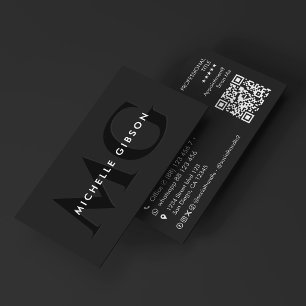 Minimale Initialen Zwart Marketing Professional Visitekaartje