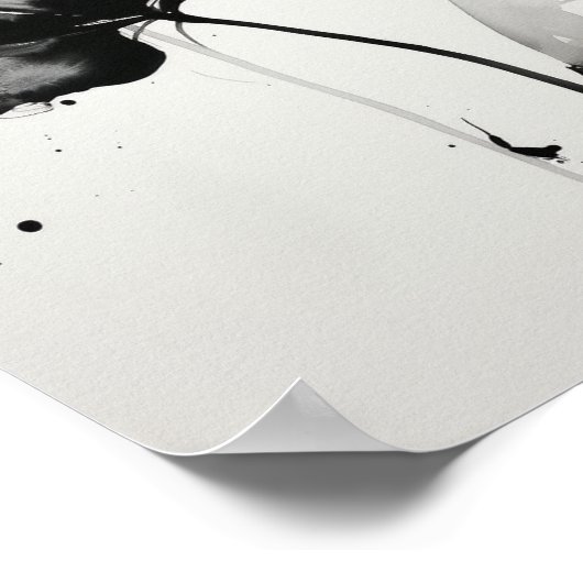 Minimale Ink Flower Abstract Blossom State Poster (Hoek)