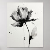 Minimale Ink Flower Abstract Blossom State Poster (Voorkant)