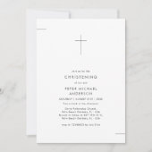 Minimale Inline Baby Boy of Meisje doopfoto Kaart (Voorkant)