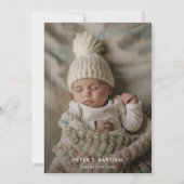 Minimale Inline Baby Boy of Meisje doopfoto Kaart (Achterkant)