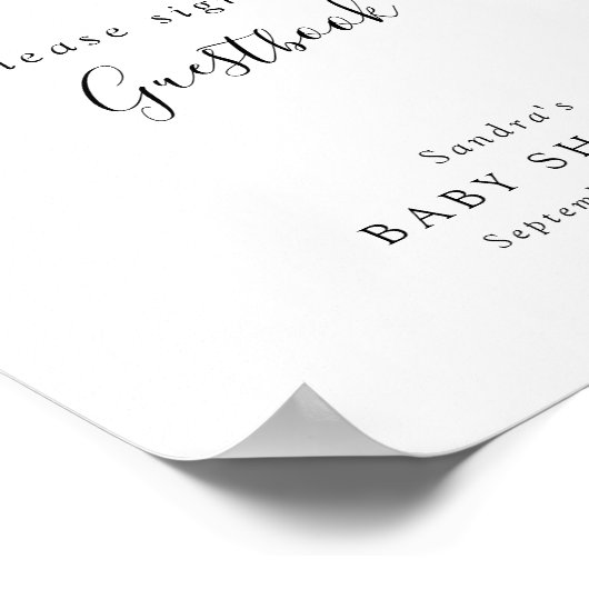 Minimale inschrijving voor Elegant Guestbook-Baby  Poster (Hoek)