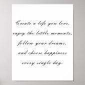 Minimale Inspirerende Citat Typografie Muurkunst Poster (Voorkant)