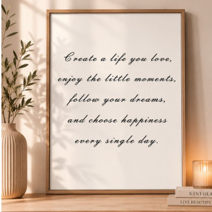 Minimale Inspirerende Citat Typografie Muurkunst Poster