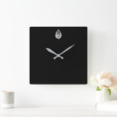 Minimale insteeksleuf voor zwarte zilverdiamant vierkante klok (Huis)