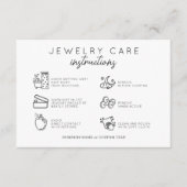 Minimale instructies voor juwelen die zaken verdie informatiekaartje (Voorkant)