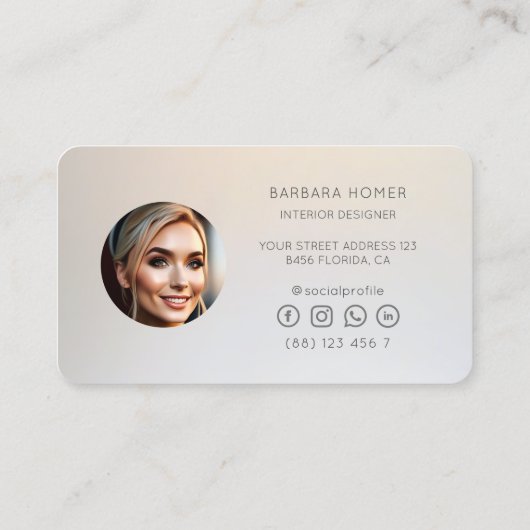 Minimale interieurontwerper Professional Silver Visitekaartje (Achterkant)