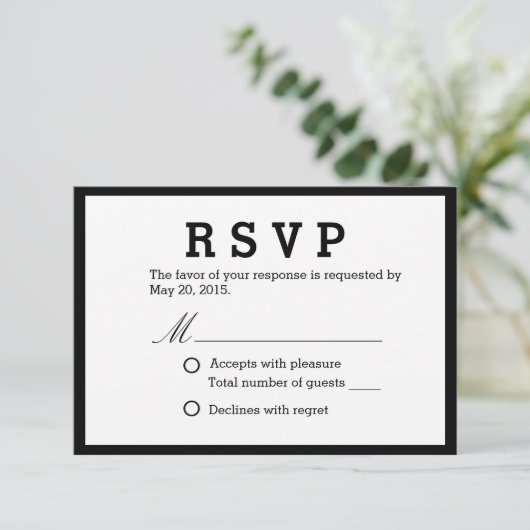 Minimale interventie van Elegant Wedding RSVP (Staand voorkant)