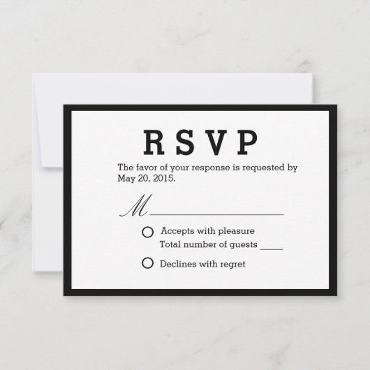 Minimale interventie van Elegant Wedding RSVP Kaartje (Voorkant)