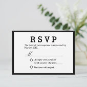 Minimale interventie van Elegant Wedding RSVP Kaartje (Staand voorkant)