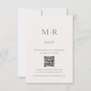 Minimale Intieme Trouw-RSVP-Kaart met QR-code RSVP Kaartje