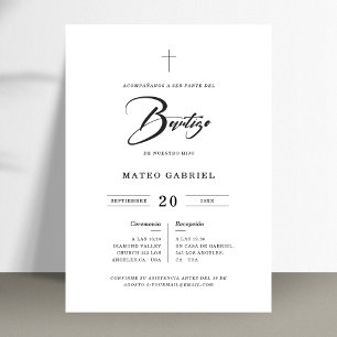 Minimale Invitaciones de Bautizo para Nina Nino Kaart