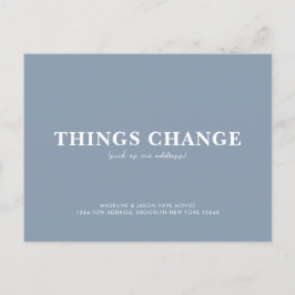 Minimale invloed op de blauwe dingen aankondigingskaart