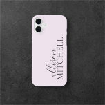 Minimale iPhone voor Script Calligraphy iPhone 16 Plus Hoesje<br><div class="desc">Het minimalistische hoesje kenmerkt naam die manuscriptkalligrafie met de klassieke serif doopvont combineert.</div>