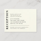 Minimale ivoor moderne bruiloft receptie informatiekaartje (Voorkant)