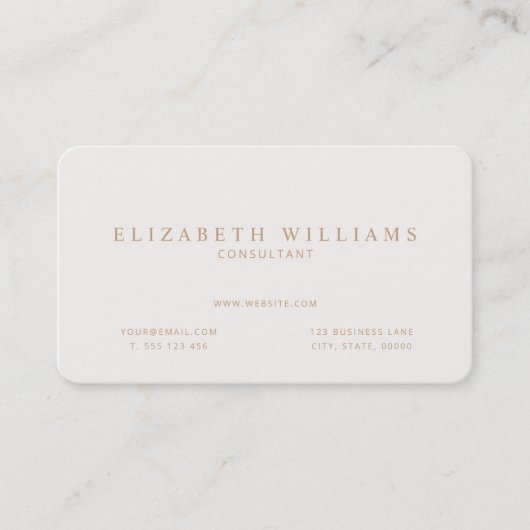 Minimale ivoor Tan Professional Visitekaartje (Voorkant)