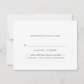 Minimale ivoorbruiloft RSVP kaartje (Achterkant)