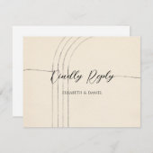 Minimale ivoorbruiloft RSVP kaartje (Voorkant / Achterkant)