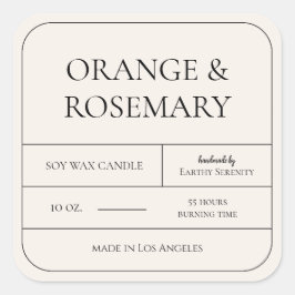 Minimale Ivory Cream Simple Candle Label