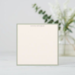 Minimale jade groene rand naam briefpapier cute notitiekaartje