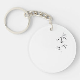 Minimale Japanse Bamboe Acryl Sleutelhanger