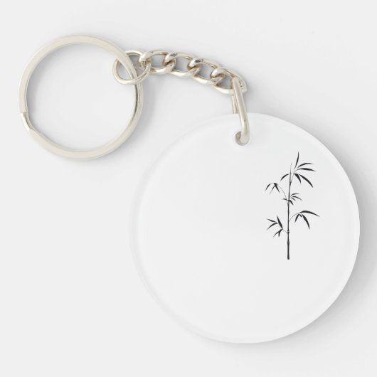 Minimale Japanse Bamboe Acryl Sleutelhanger (Voorkant)