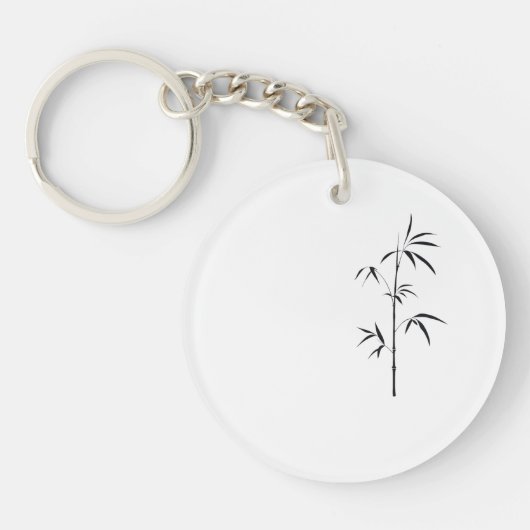 Minimale Japanse Bamboe Acryl Sleutelhanger (Voorkant)