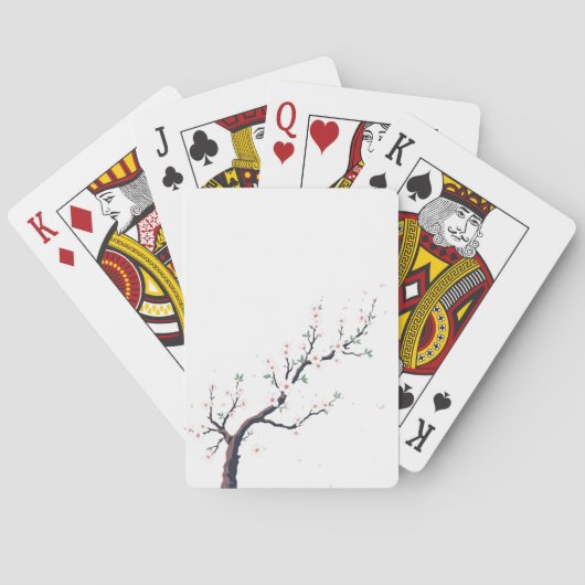 Minimale Japanse Boomtak Pokerkaarten (Achterkant)