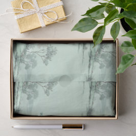 Minimale Japanse Landschapsbomen Zachte Groene Wat Tissuepapier