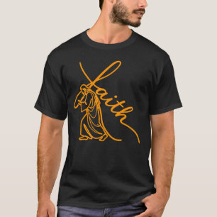 Minimale Jezus die het Kruis van het Geloof draagt T-shirt