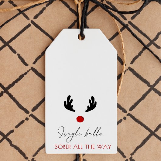 Minimale Jingle Bells nuchter de hele weg Kerstmis Cadeaulabel