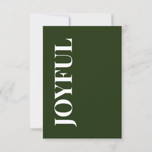 Minimale JOYFUL | Bosgroene Kerstgroet Kaart (Voorkant)