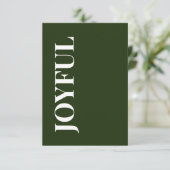 Minimale JOYFUL | Bosgroene Kerstgroet Kaart (Staand voorkant)
