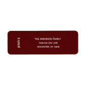 Minimale JOYFUL | Deep Red Holiday Adreslabel Etiket (Voorkant)