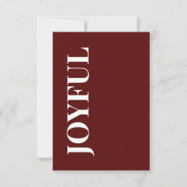 Minimale JOYFUL | Diep Rode Kerstgroet Kaart